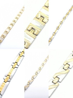 Stainless steel silver-gold men bracelet