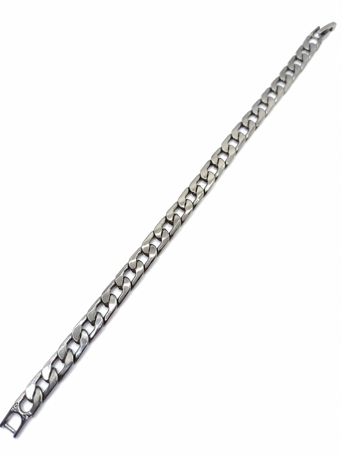 Stainless steel black gourmet bracelet, MODEL-COLOR-SIZE: 1-Black color-Bracelet width : 0.7cm-Bracelet  length 20cm