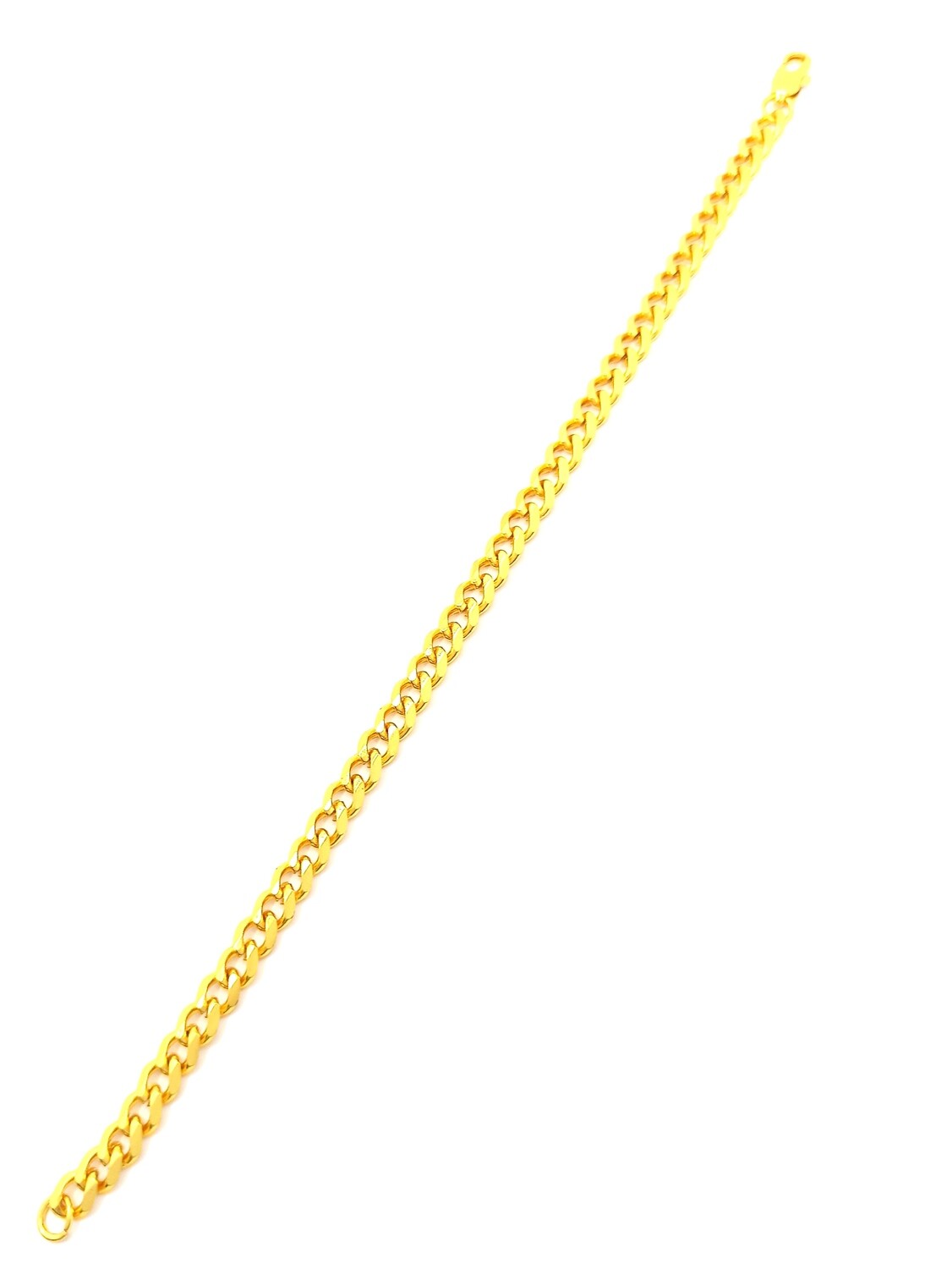 Stainless steel gourmet bracelet, MODEL-COLOR-SIZE: 1-Gold-Bracelet width : 0.55cm-Bracelet Length: 20.5cm