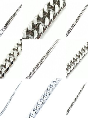 Stainless steel silver thick gourmet men bracelet