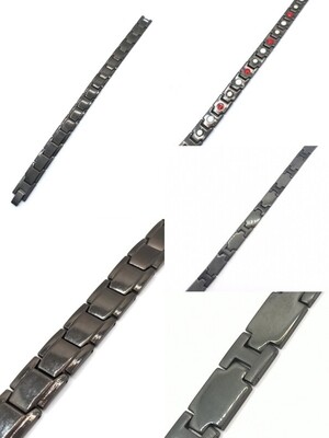 Stainless steel black mens bracelet