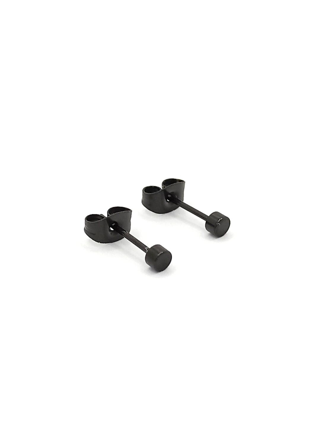 Stainless steel black stud earring, EARRING DIAMETER: 1 Earring Diameter: 3mm