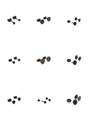 Stainless steel black stud earring