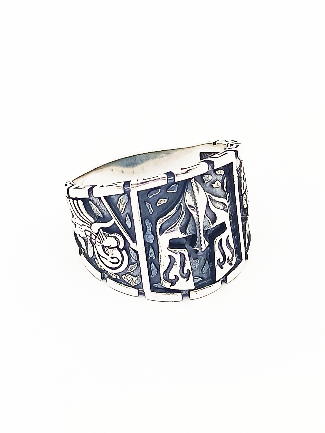Silver 925 handmade spartan ring, MODEL-SIZE: 1-SIZE  64 EUR  U(1/2) UK  11 USA