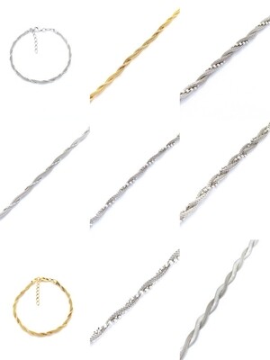 Silver 925 double or triple knited design hand bracelet