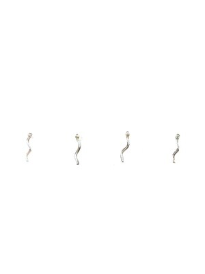 Silver 925 set of 4 nose stud earring, SET DESIGN: 1 SET