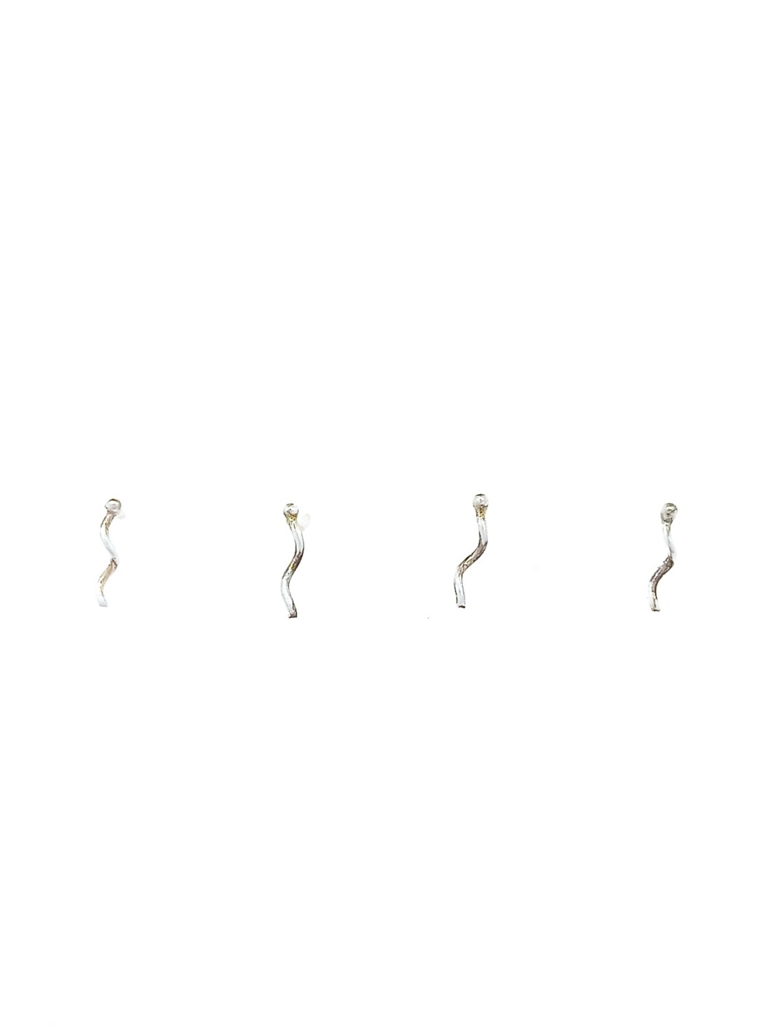 Silver 925 set of 4 nose stud earring, SET DESIGN: 1 SET
