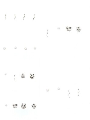 Silver 925 set of 4 nose stud earring