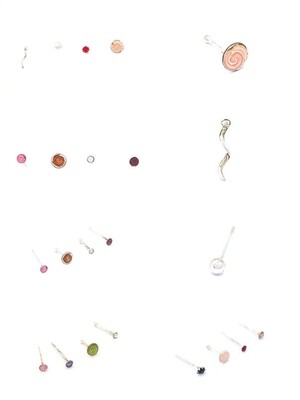 Silver 925 set of 4 nose stud earring