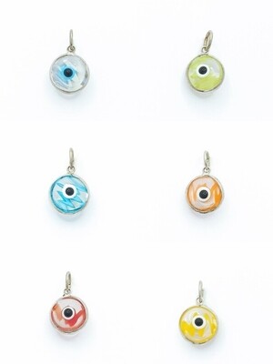 Silver 925 evil eye murano stone pendant