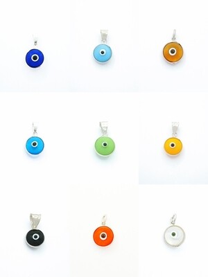 Silver 925 eye round pendant murano stone