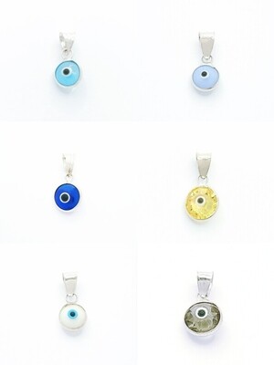 Silver 925 evil eye murano stone pendant