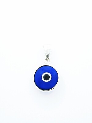 Silver 925 eye round pendant murano stone, Stone color: Blue