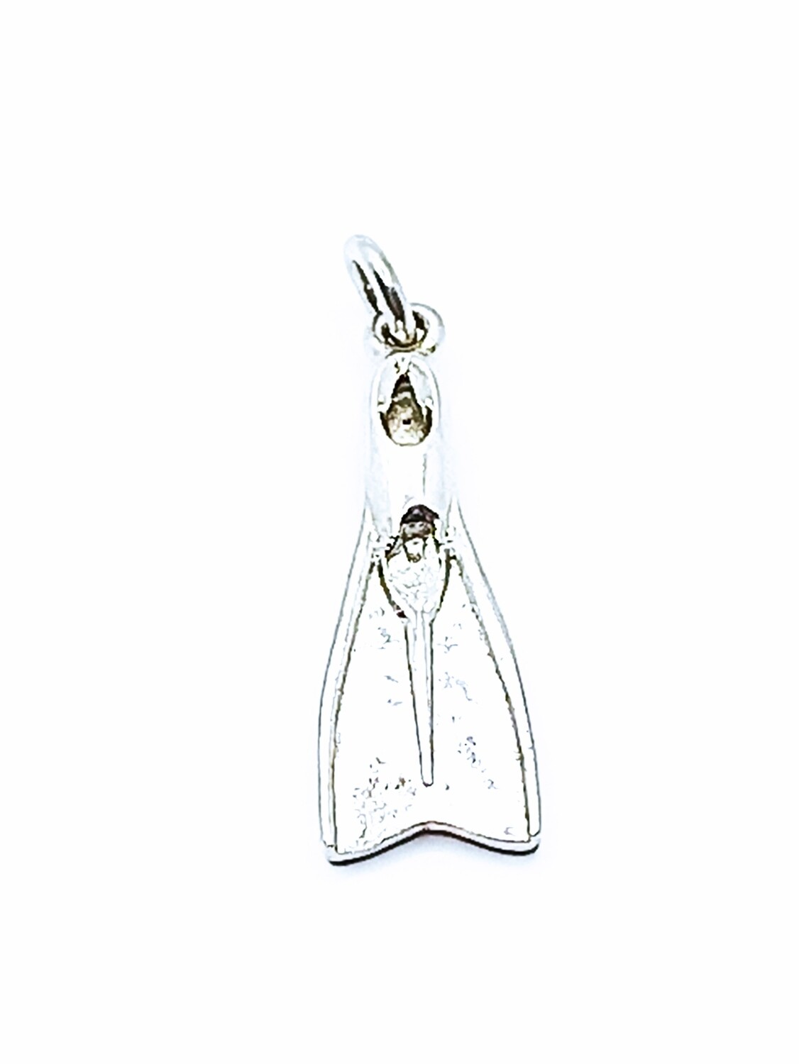 Silver 925 handmade swimming flipper pendant, MODEL-COLOR-SIZE: 1-White gold plated-Pendant size : 2.5x0.7cm