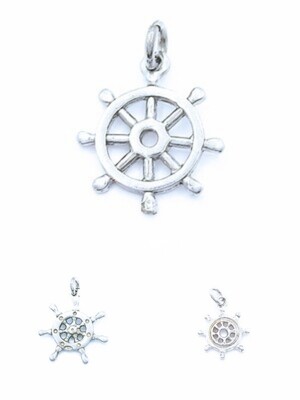 Silver 925 ship steering wheel pendant