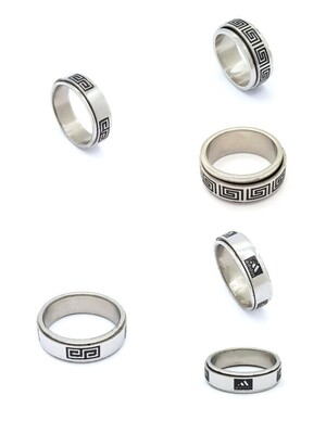 Stainless Steel spinning meandros ring