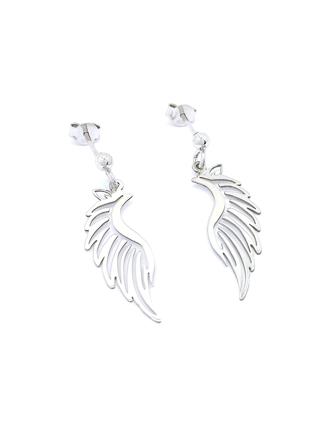 Silver 925 angel wing stud earrings