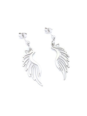 Silver 925 angel wing stud earrings