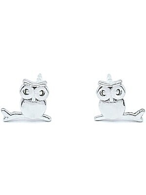 Silver 925 owl bird elephant dog stud earring, MODEL-COLOR-SIZE: 1-White-Height: 0.6cm-Width: 0.8cm