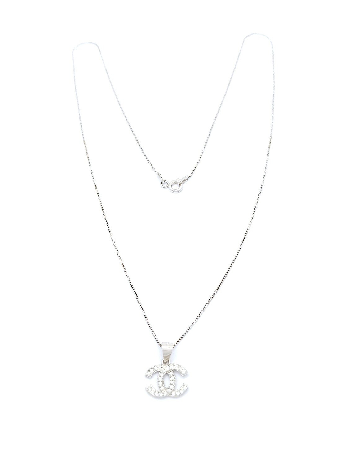 Silver 925 modern stone necklace, MODEL-COLOR-STONE COLOR: 1-White-White zirconia