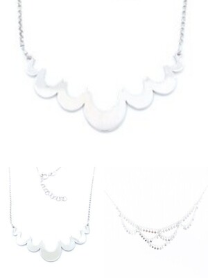 Silver 925 dangling small round necklace