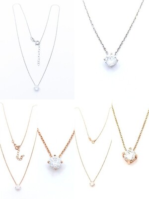 Silver 925 single stone necklace