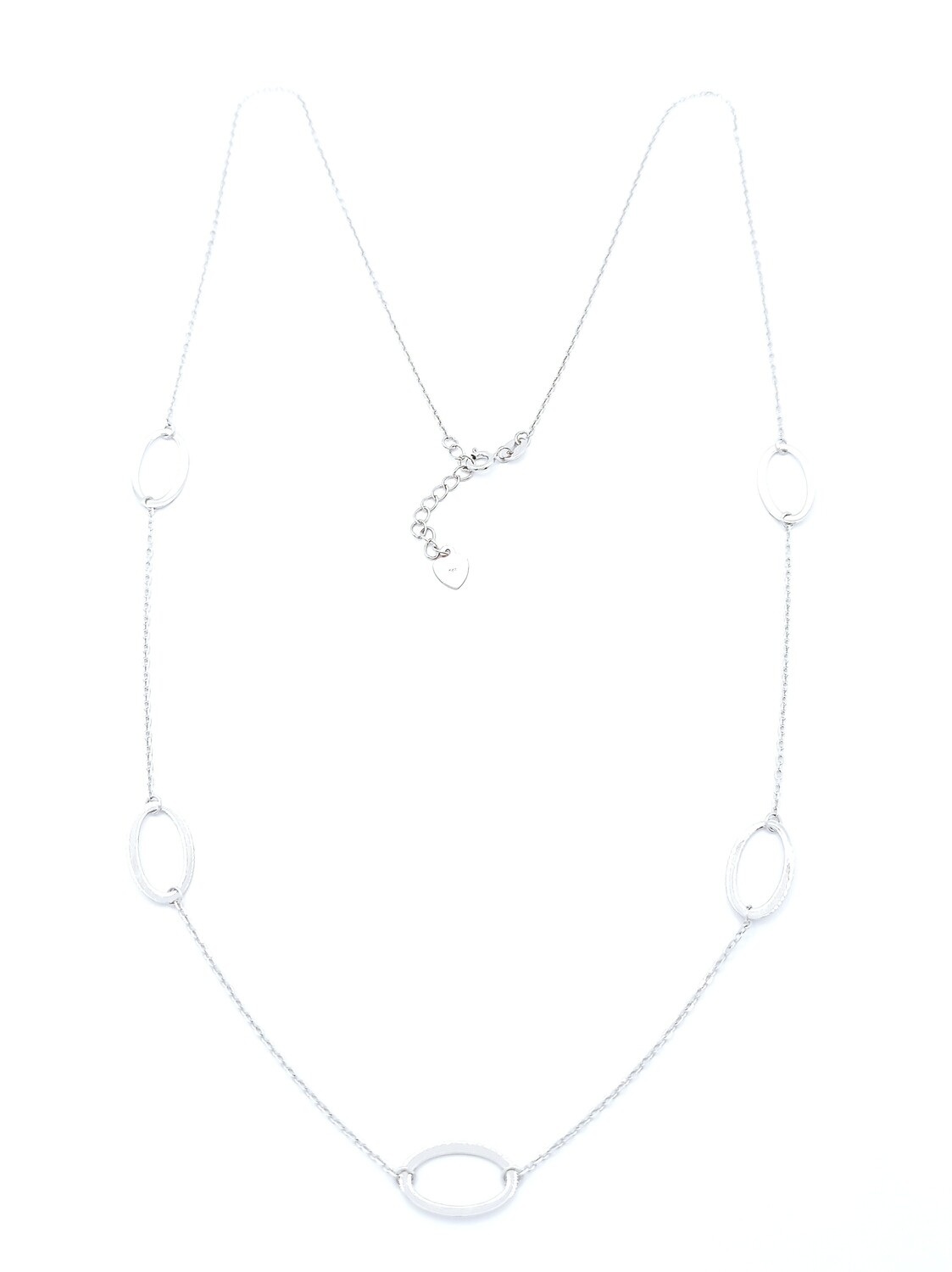 Silver 925 long oval design necklace
