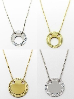 Silver 925 round diamond cut  necklace