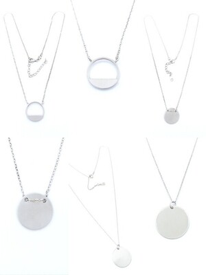 Silver 925 round diamond cut  necklace