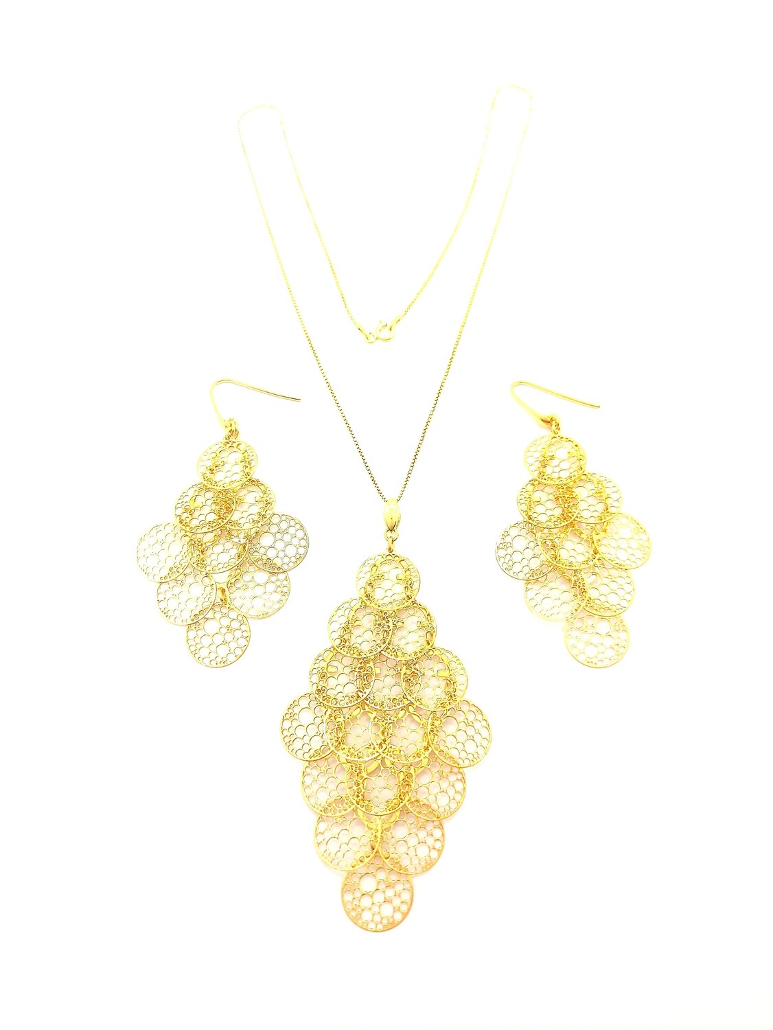 Silver 925 set circle necklace and earring