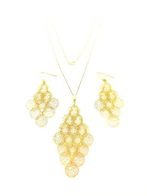 Silver 925 set circle necklace and earring