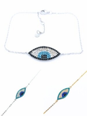 Silver 925 evil eye zirconia stone bracelet