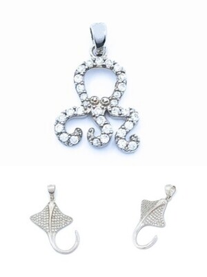Silver 925 octopus or stingray pendant