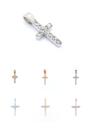 Silver 925 white or rose cross pendant