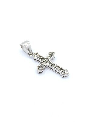 Silver 925 white stone cross pendant, MODEL-SIZE: 1-Pendant Height: 2.5cm-Width: 1.3cm