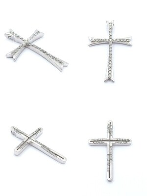 Silver 925 handmade stone cross pendant