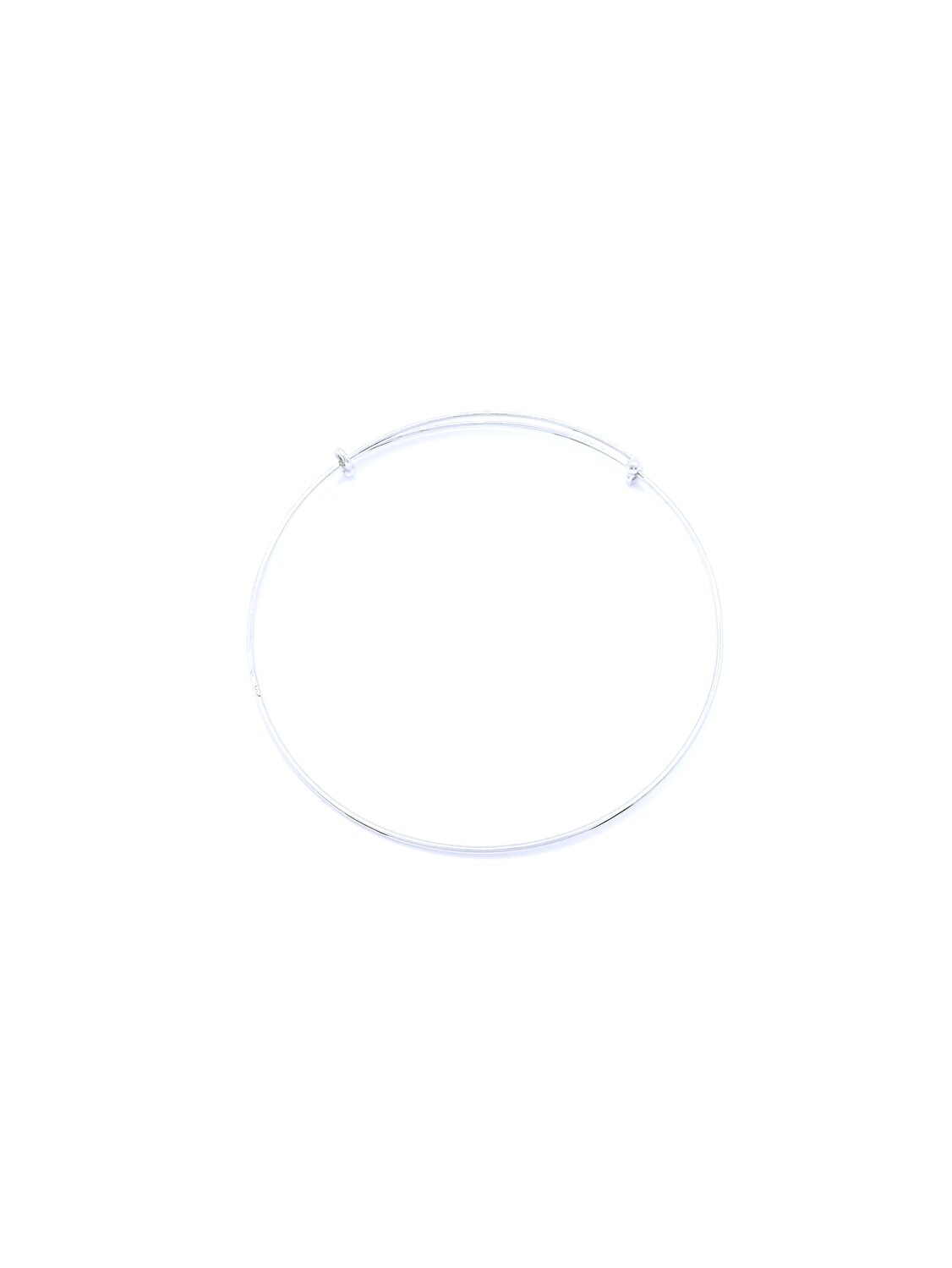 Silver 925 white or rose charm bracelet, MODEL-COLOR-DIAMETER: 1-White gold plated-Bracelet Diameter: 14 to 22cm Adjustable