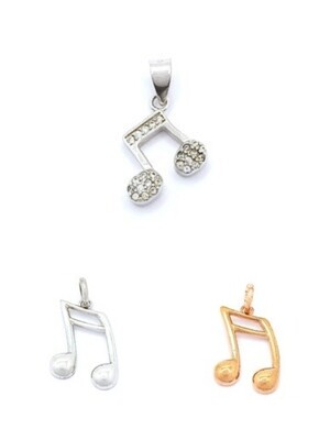 Silver 925 music double sixteenth note pendant