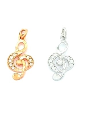 Silver 925 music instrument sol key pendant