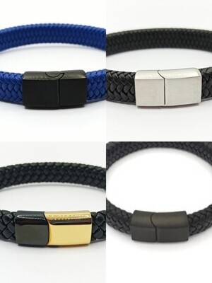 Stainless steel blue or black men bracelet