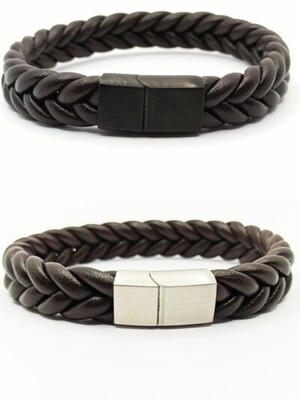 Stainless steel brown or black men bracelet