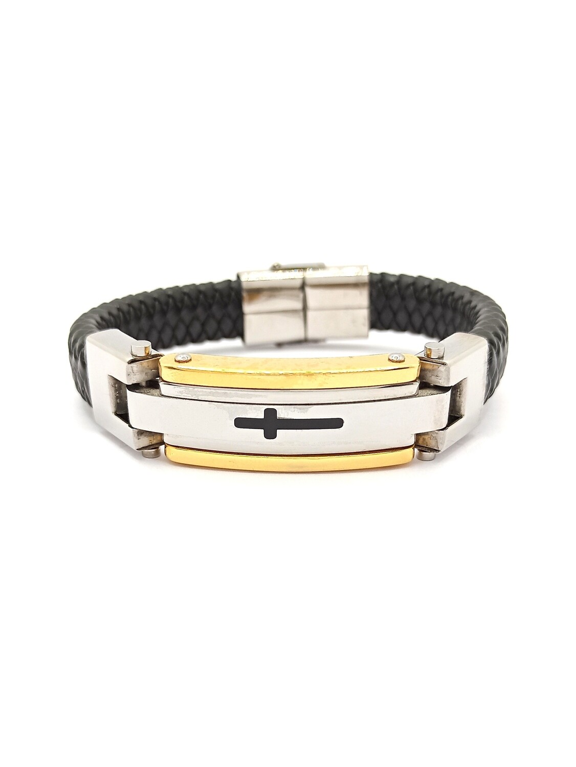 Stainless steel cross men bracelet