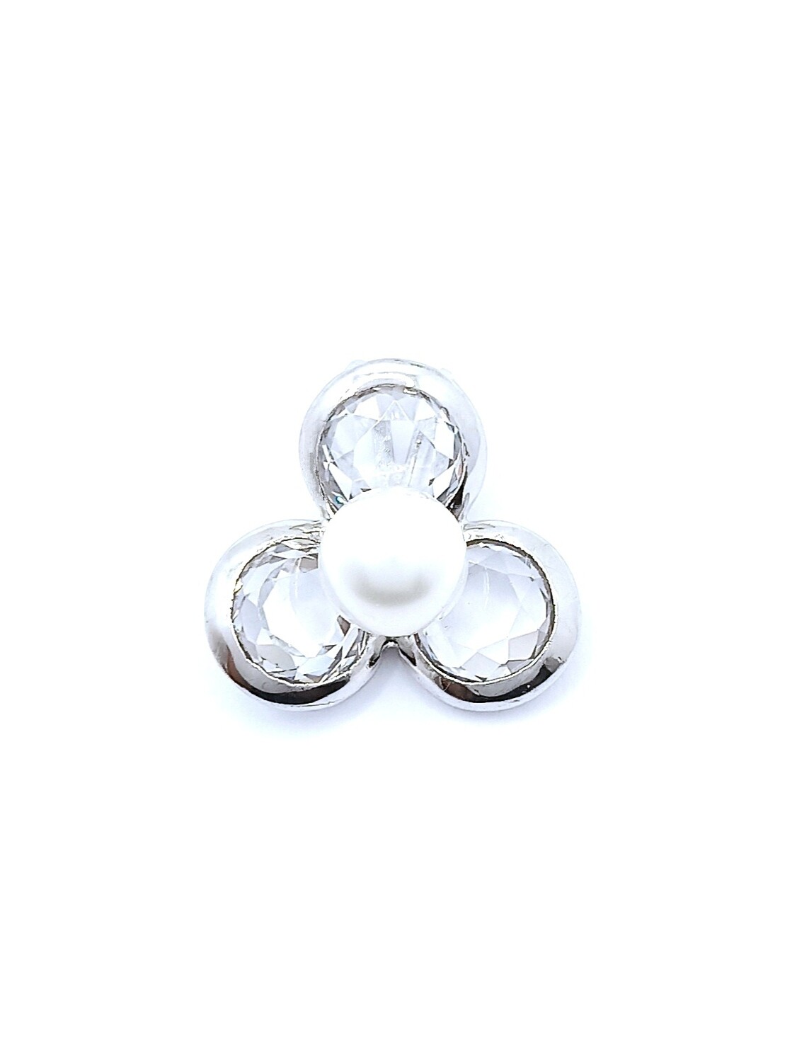 Silver 925 pearl and stone flower pendant, MODEL-SIZE: 1 Pendant height : 1.8cm-Width : 1.8cm