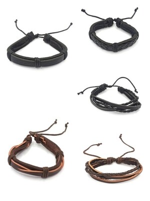 Leather hand bracelet