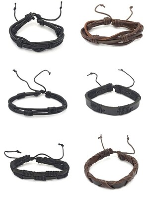 Leather hand bracelet