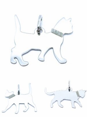 Silver 925 walking cat design pendant