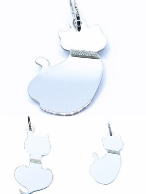 Silver 925 cat design pendant