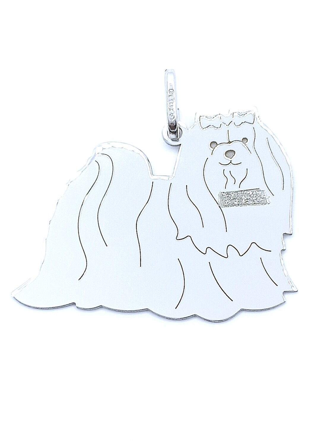 Silver 925 Maltese dog pendant, MODEL-SIZE: 1-Pendant Height: 2.4cm-Width : 3cm