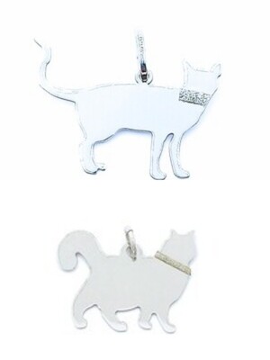 Silver 925 standing cat design pendant