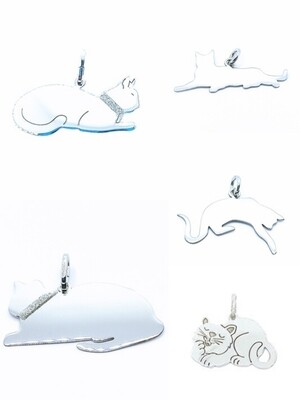 Silver 925 resting relaxing cat design pendant